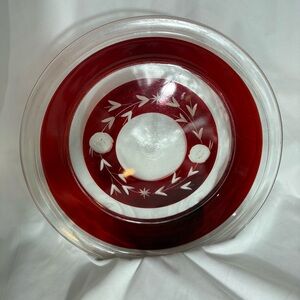 1930s Pyrex Ruby Red Band Pie Dish - Rare 9.5 inches